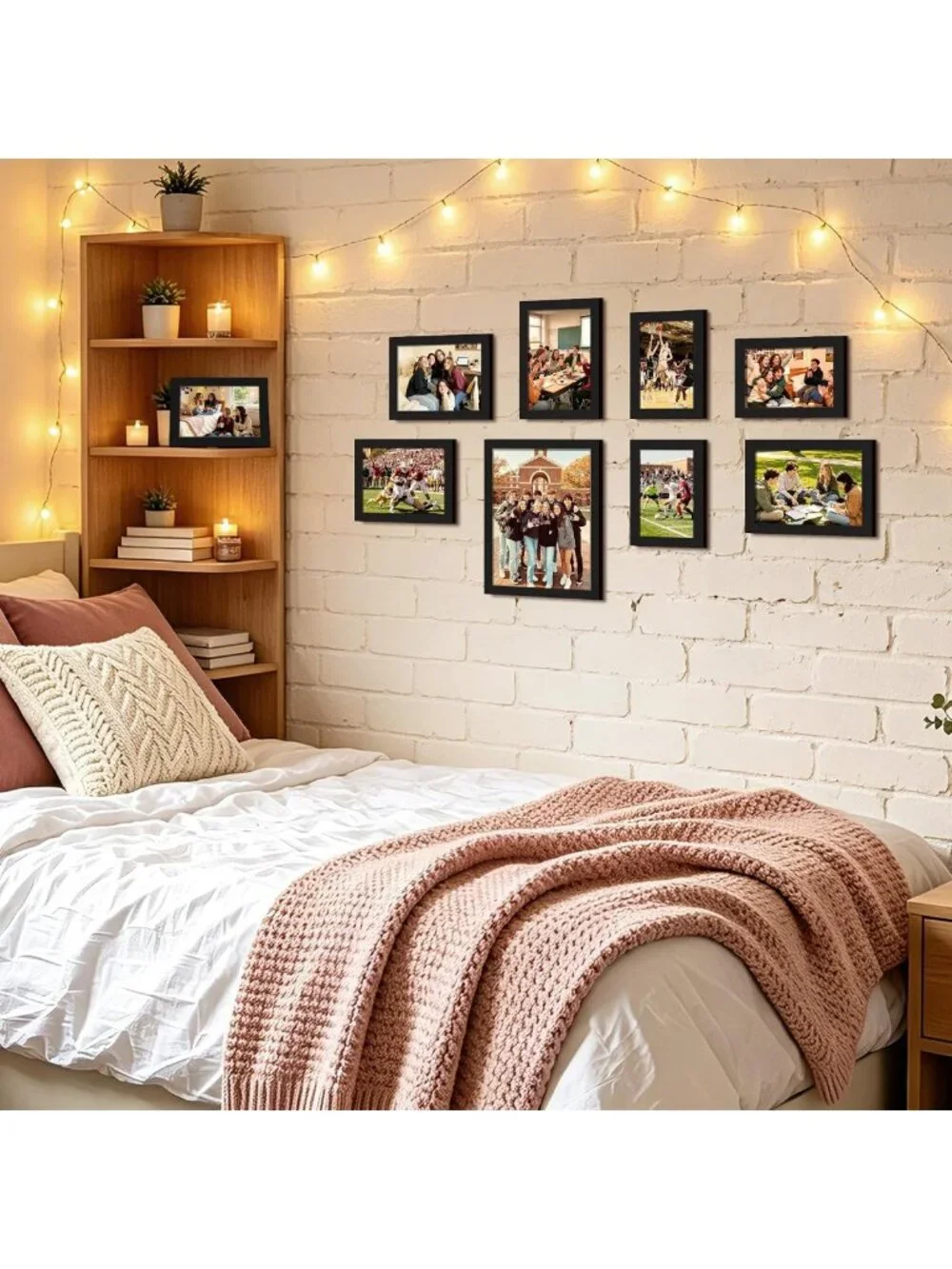 Set of 10 Black Picture Frames - 8x10, 5x7, 4x6 Sizes for Home Decor
